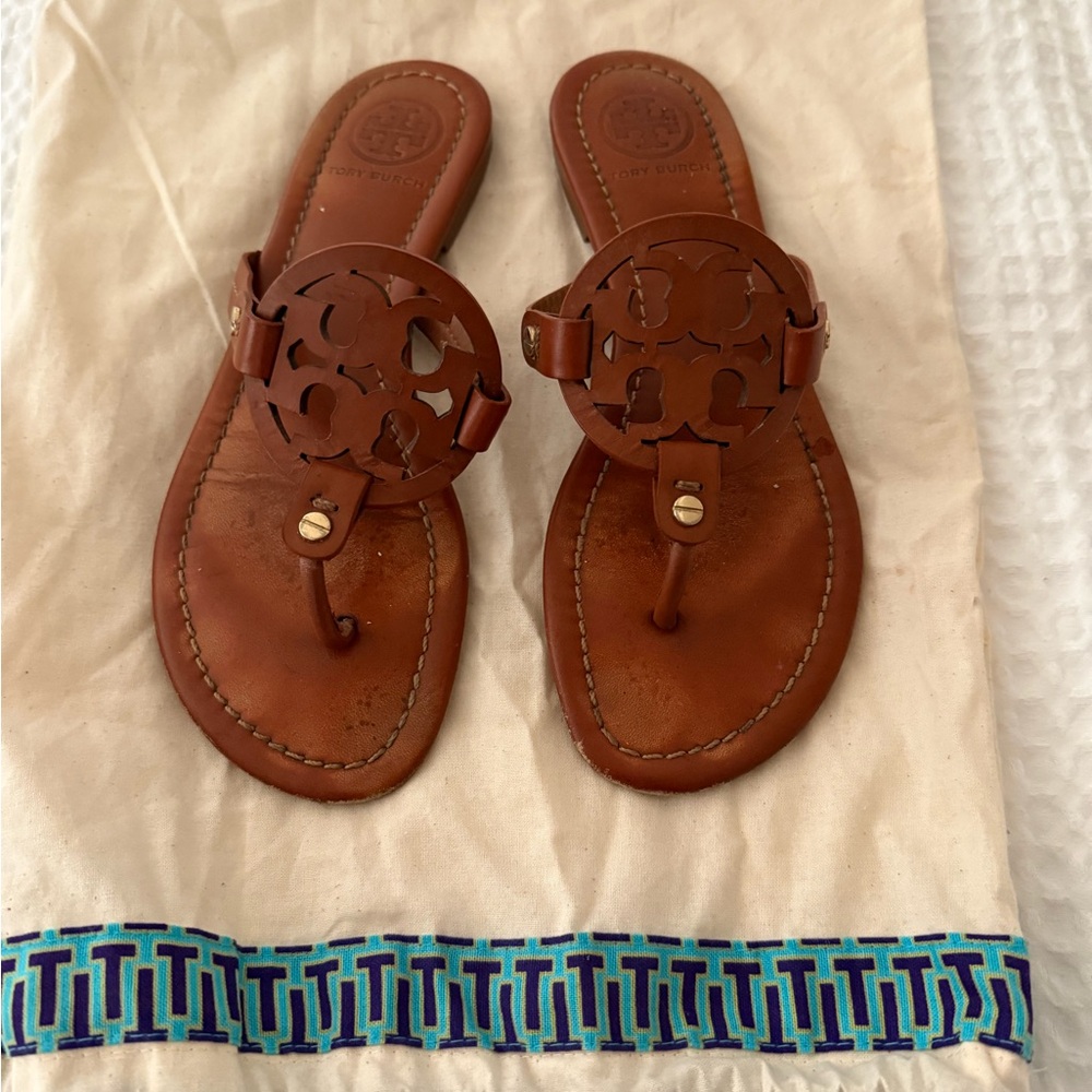 Tory Burch Brown Leather Sandals